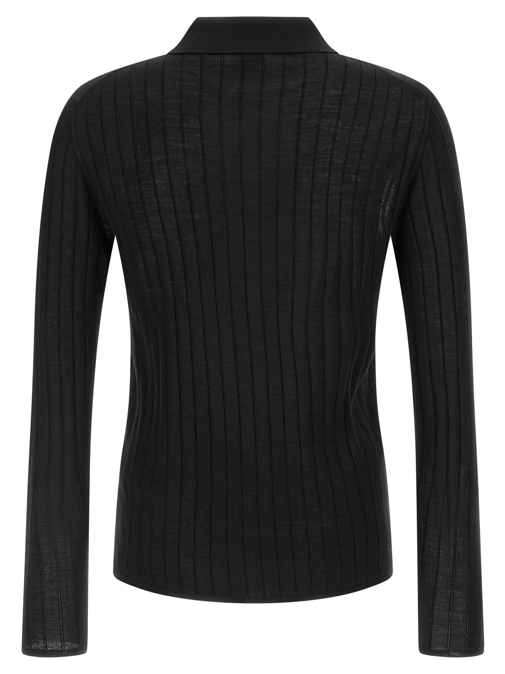 Black Wool Polo Shirt