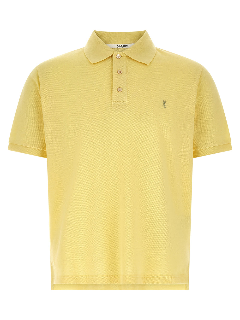 Saint Laurent Bicolour 100% Cotton Polo in Yellow