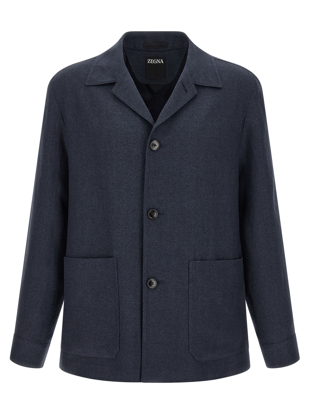 Zegna Linen-Wool Jacket in Blue