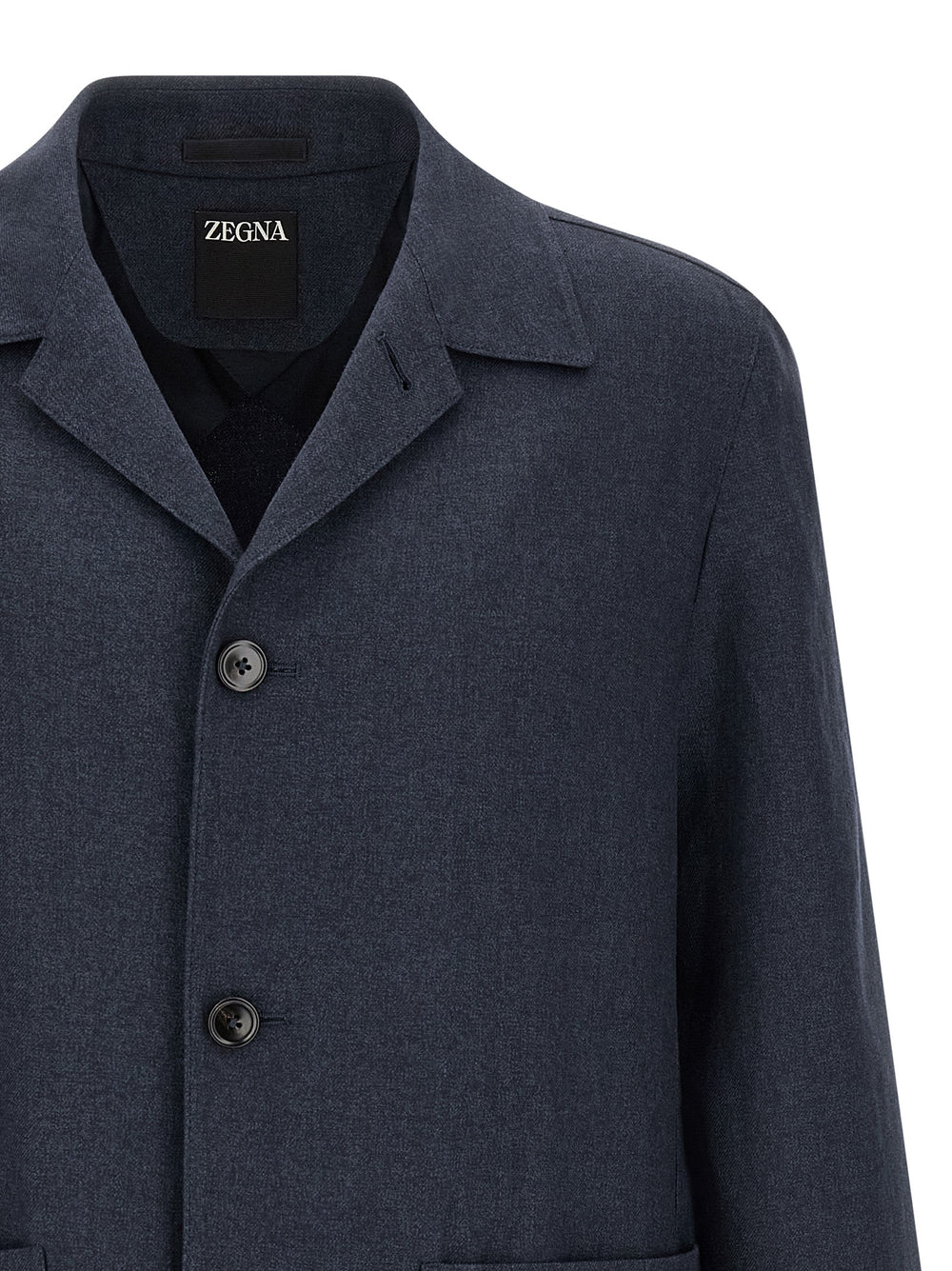 Zegna Linen-Wool Jacket in Blue