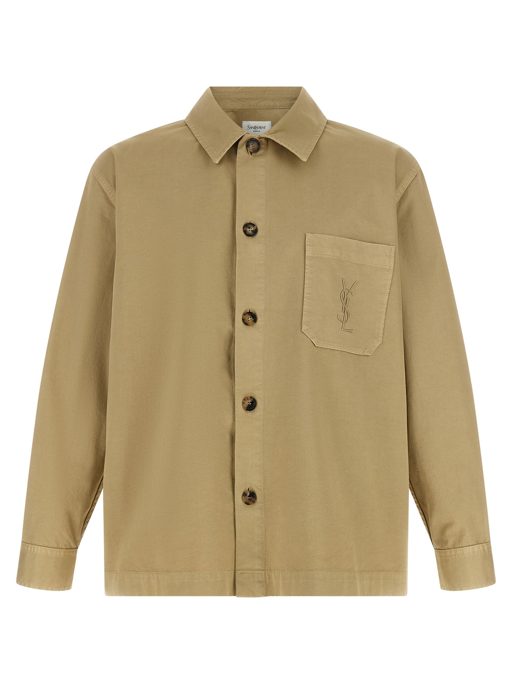 Saint Laurent 100% Cotton Overshirt in Beige