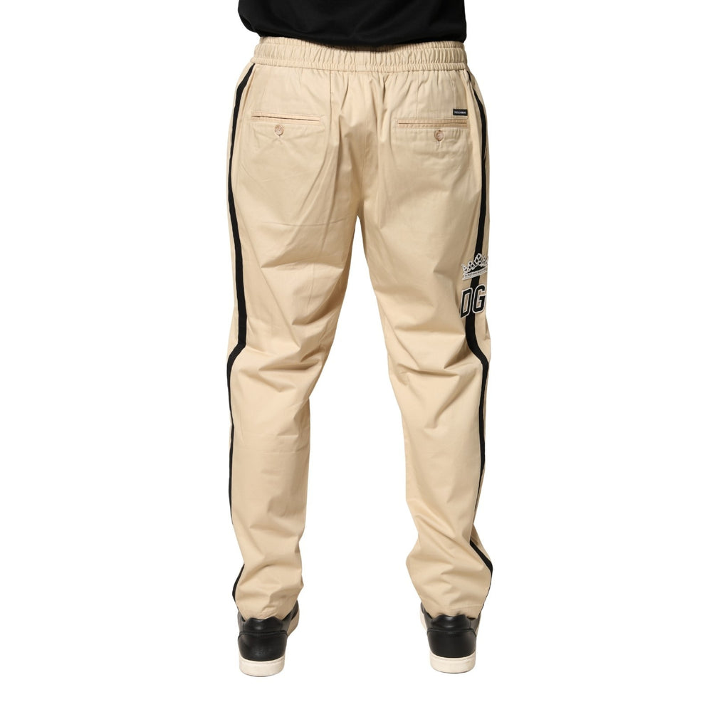 Dolce & Gabbana Βαμβακερό Παντελόνι Jogger σε Μπεζ