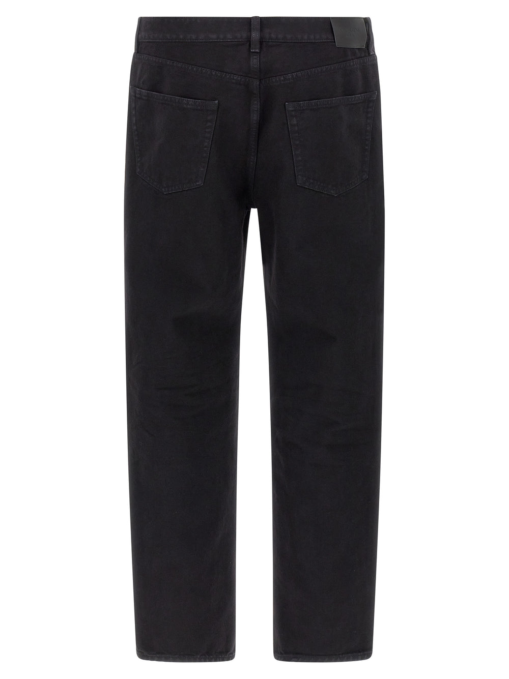 Black Cotton Straight-Leg Jeans