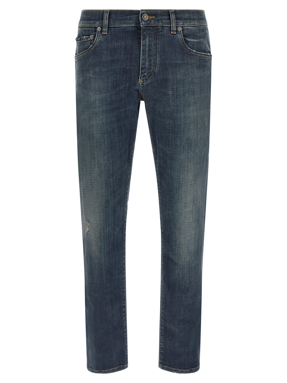 Blue Cotton Straight-Leg Jeans mens luxury fashion - Mens Edit