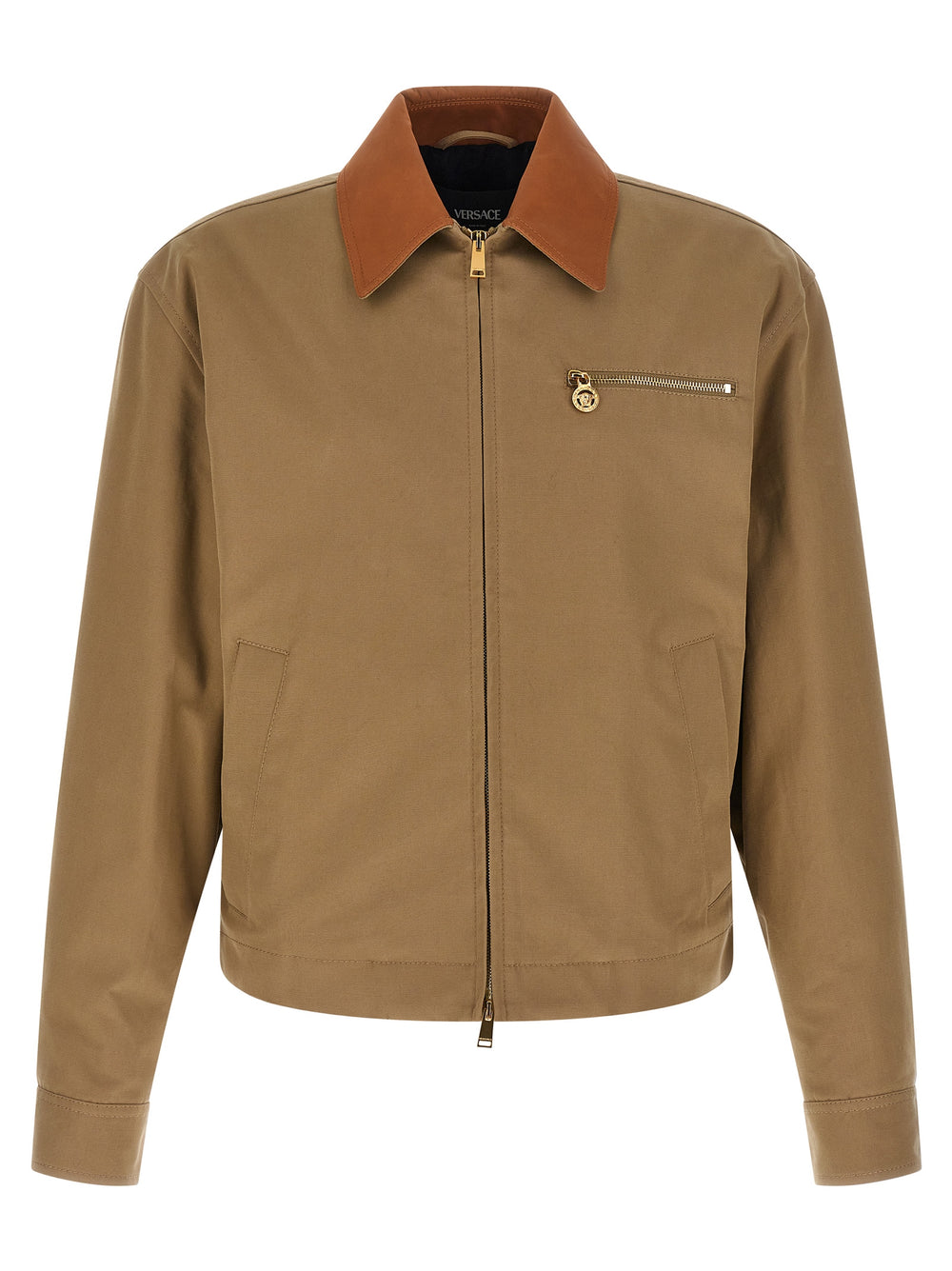 Versace Cotton Canvas Jacket in Beige
