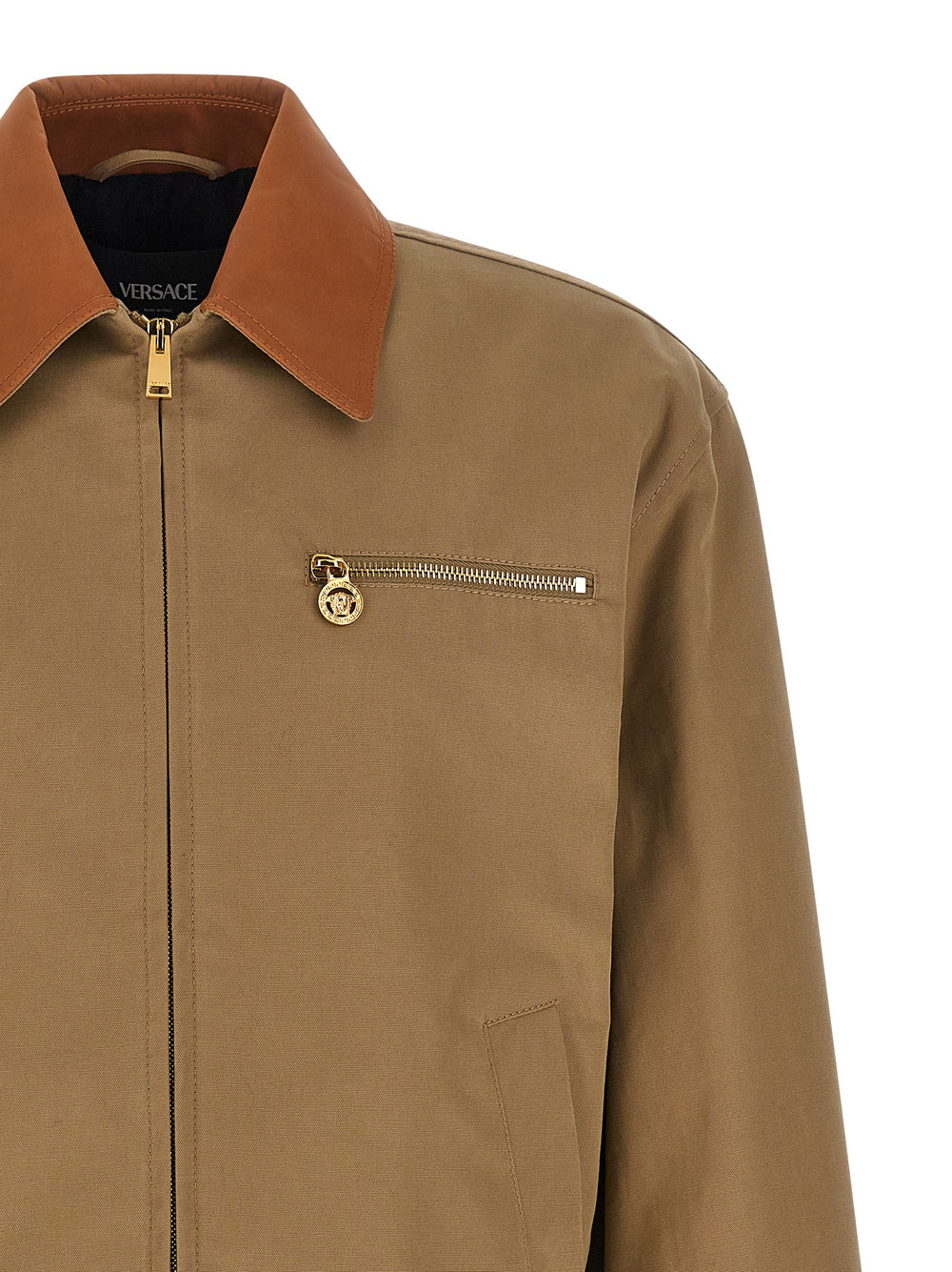 Versace Cotton Canvas Jacket in Beige