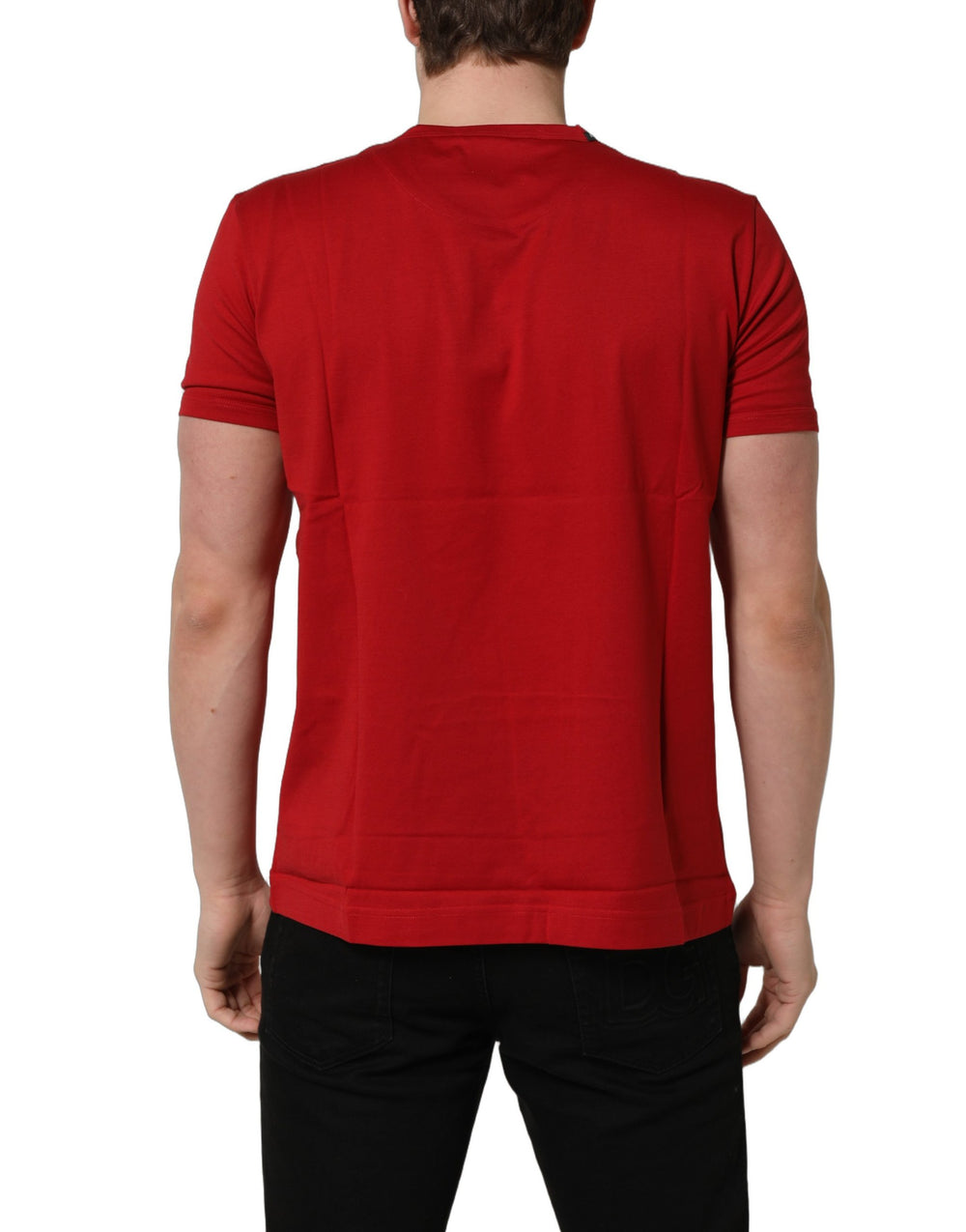 Red Goodluck 2023 Cotton Crew Neck T-shirt mens luxury fashion - Mens Edit