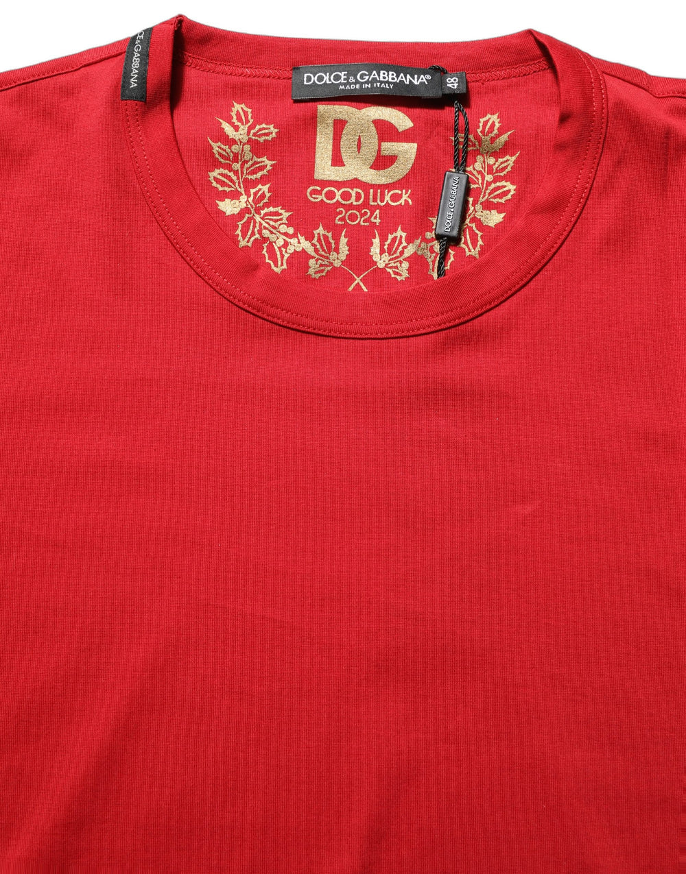 Dolce & Gabbana 100% Cotton Crew Neck T-shirt in Red