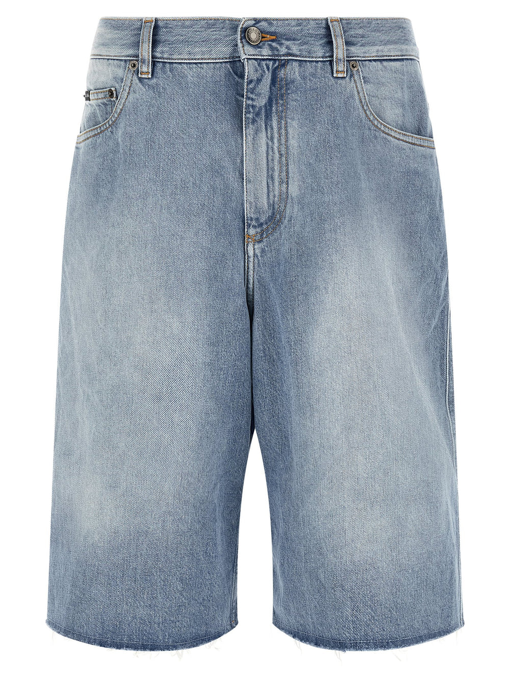 Dolce & Gabbana Cotton Denim Bermuda Shorts in Light Blue