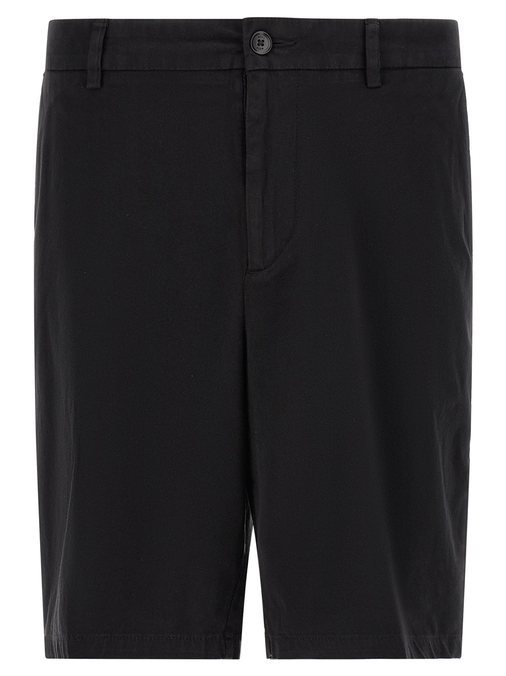 Black Cotton Bermuda Shorts