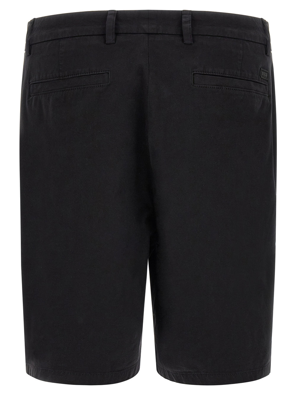 Black Cotton Bermuda Shorts