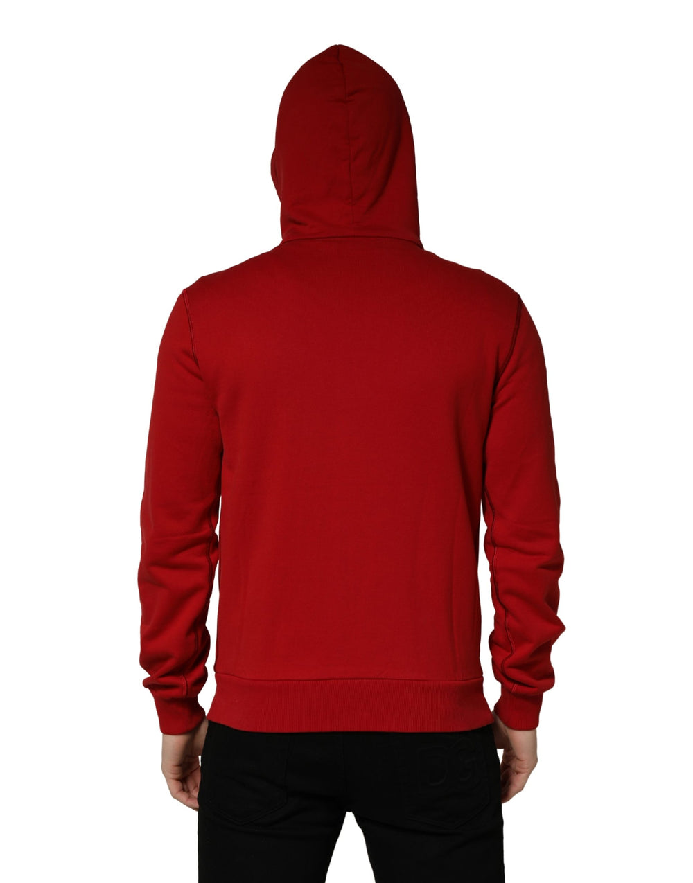Dolce & Gabbana Cotton Hooded Full-Zip Sweater in Red