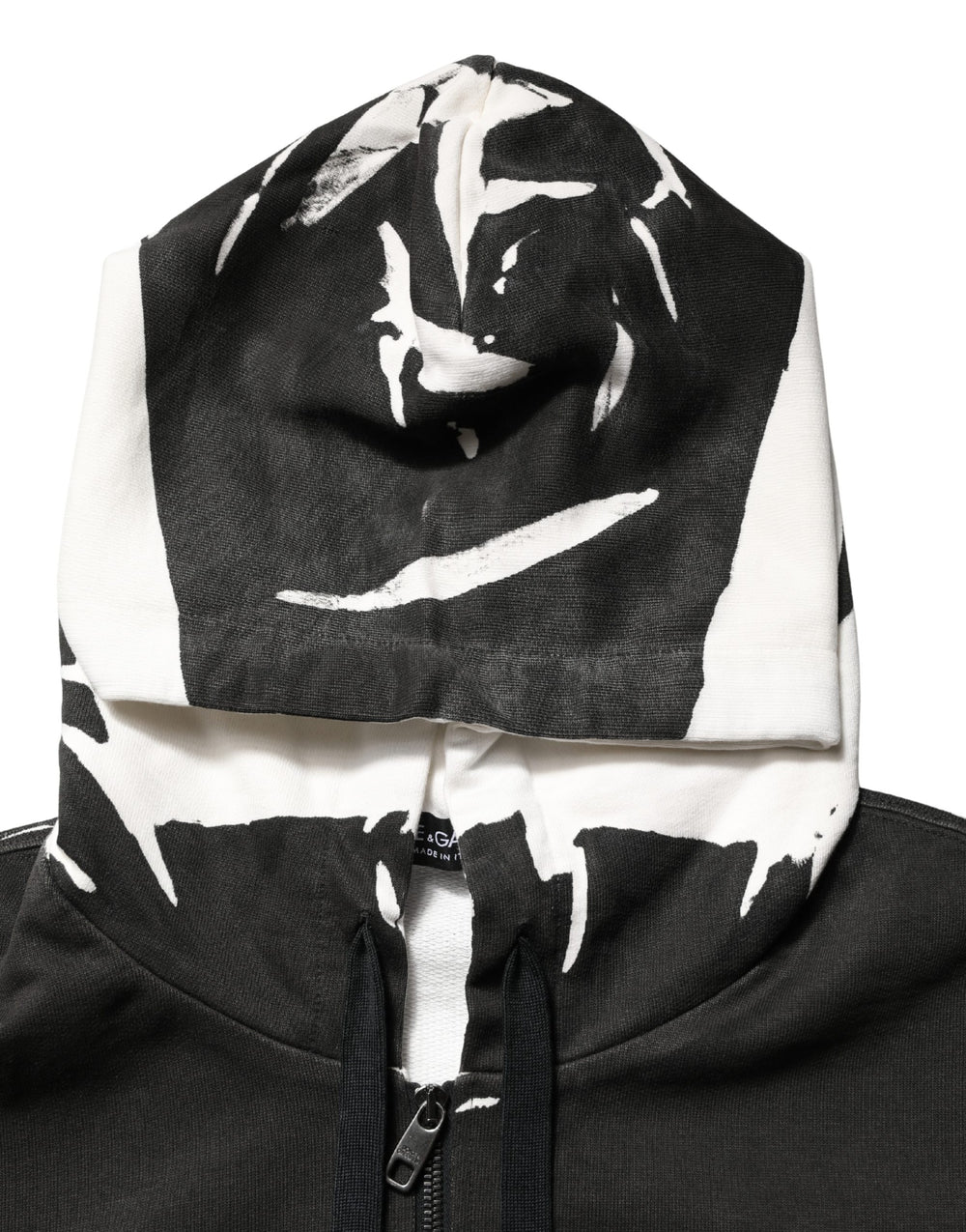 Dolce & Gabbana 100% Cotton Hooded Full-Zip Sweater in Black