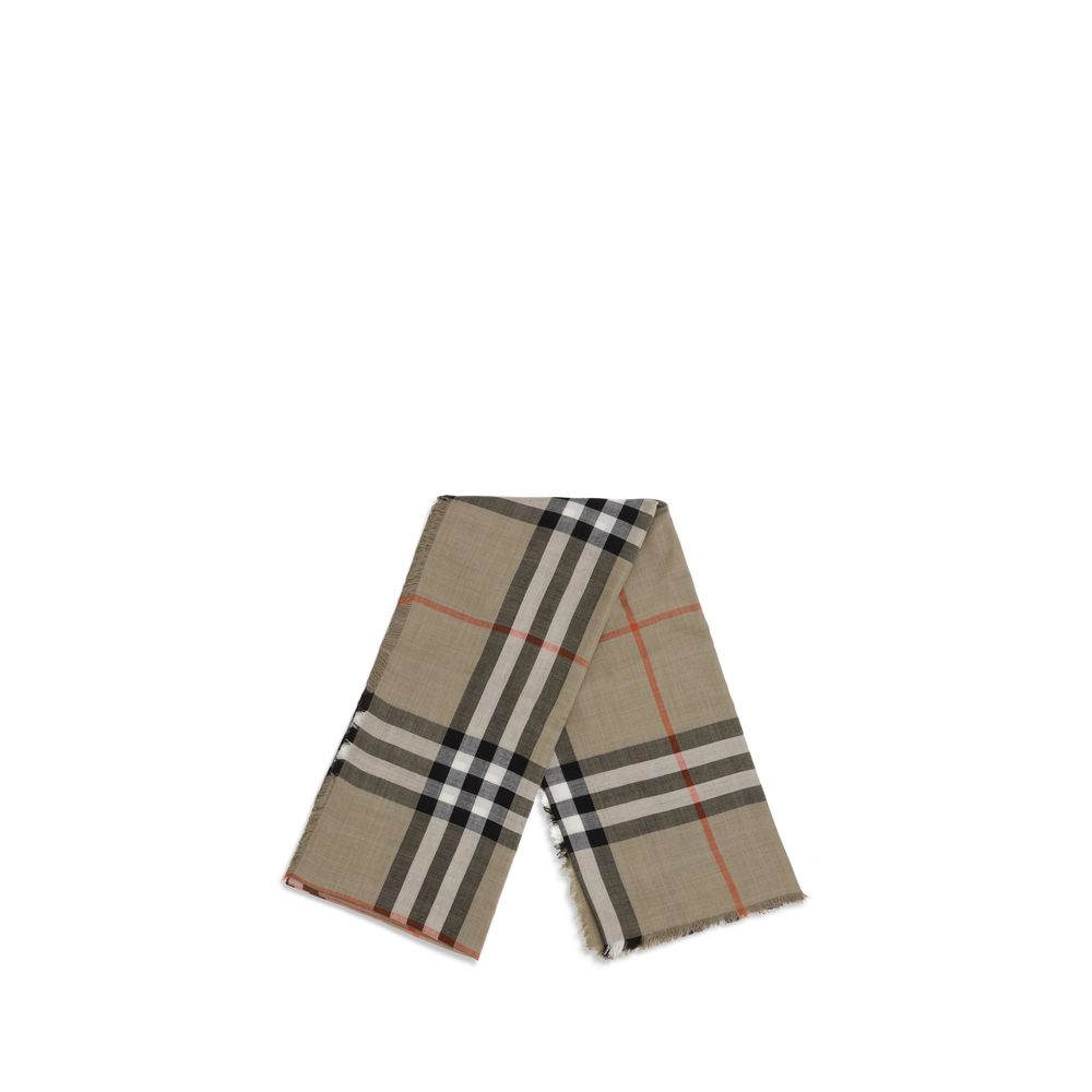 Burberry Κασκόλ από Μαλλί και Μετάξι σε Μπεζ