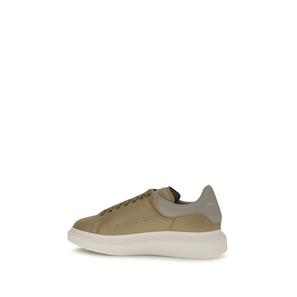 Alexander McQueen Calf Leather Platform Sneakers in Beige