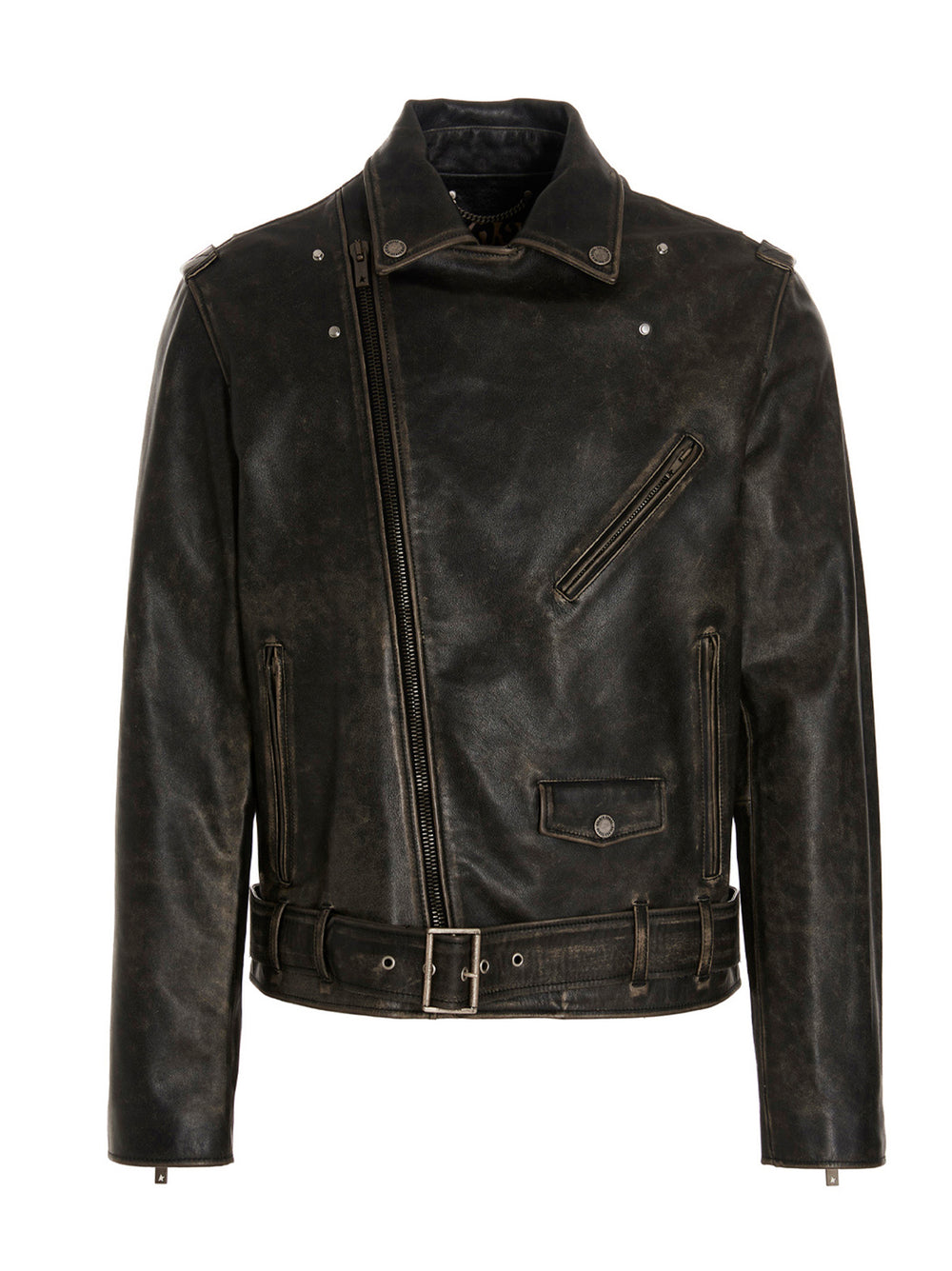 Golden Goose 100% Calfskin Leather Jacket in Black