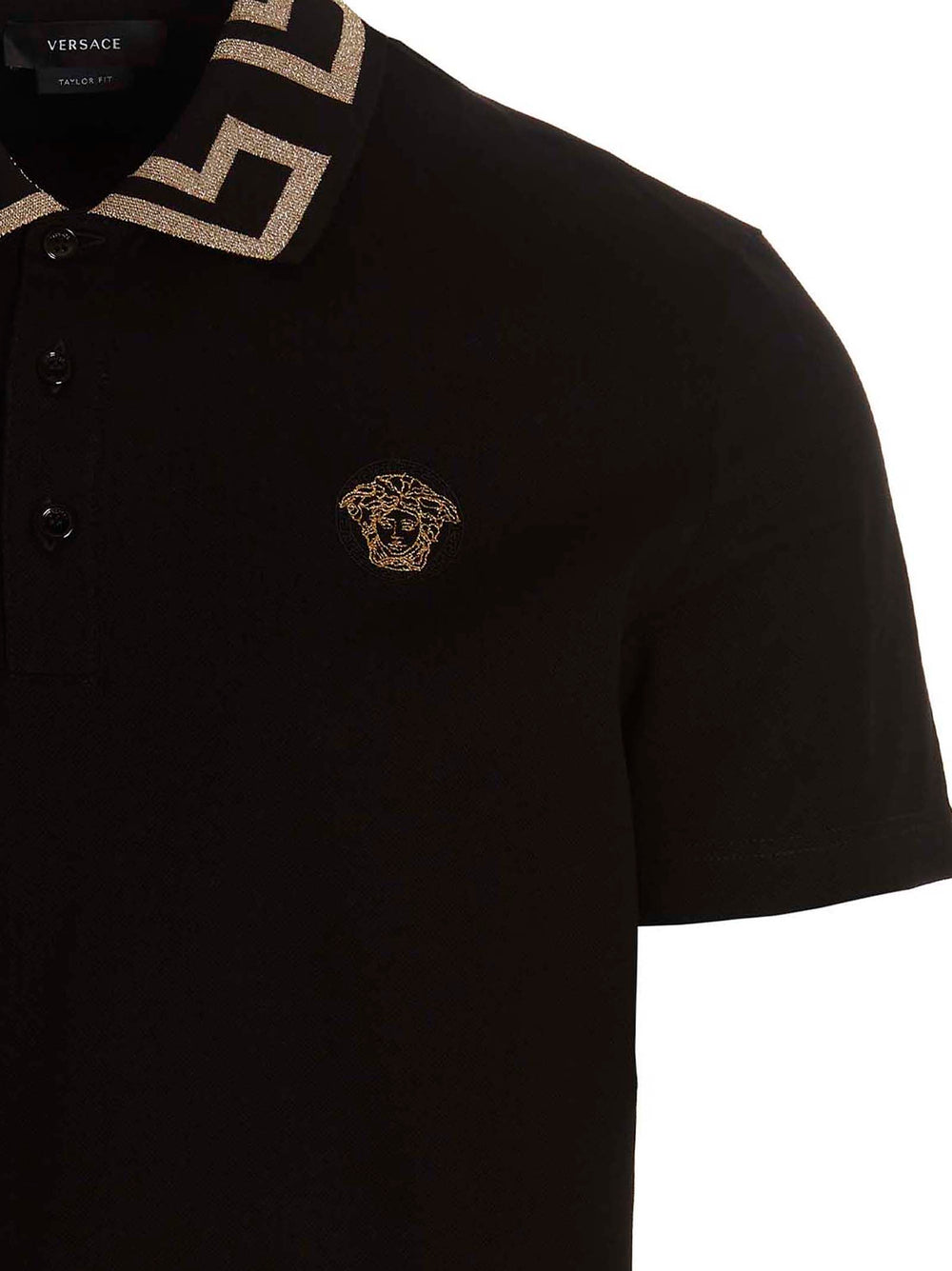 Versace Βαμβακερό Polo από 100% βαμβάκι σε Μαύρο