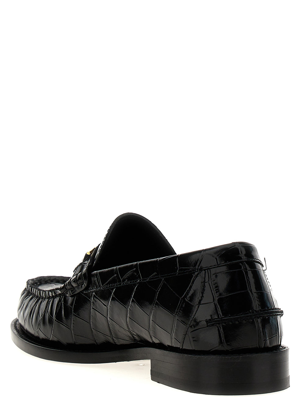 Versace Δερμάτινα Slip-On Loafers σε Μαύρο