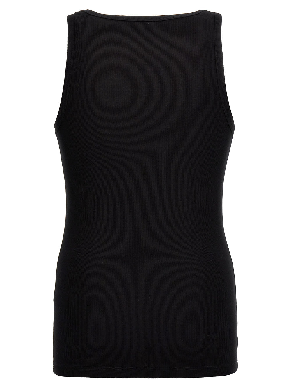Black Cotton Sleeveles T-Shirt