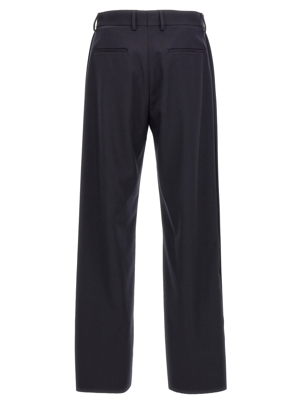 Blue Polyester Casual Pants