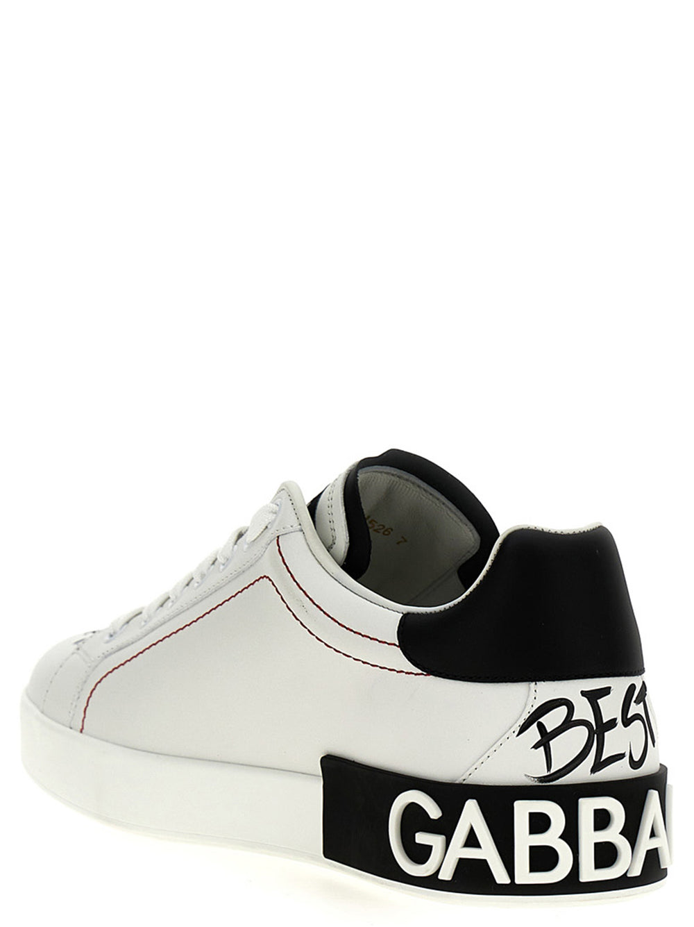 Dolce & Gabbana Bicolor Calfskin Sneakers in White/Black