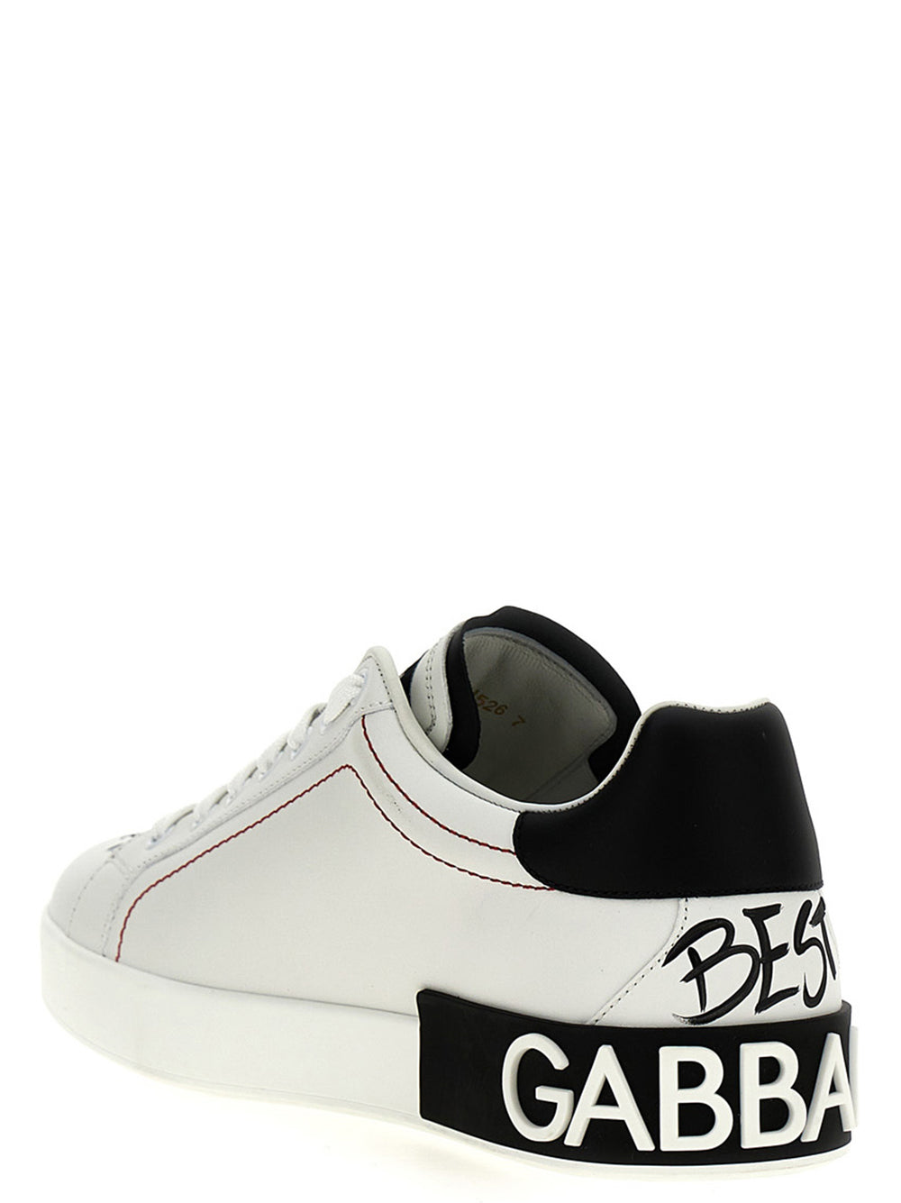 Dolce & Gabbana Bicolor Calfskin Sneakers in White/Black