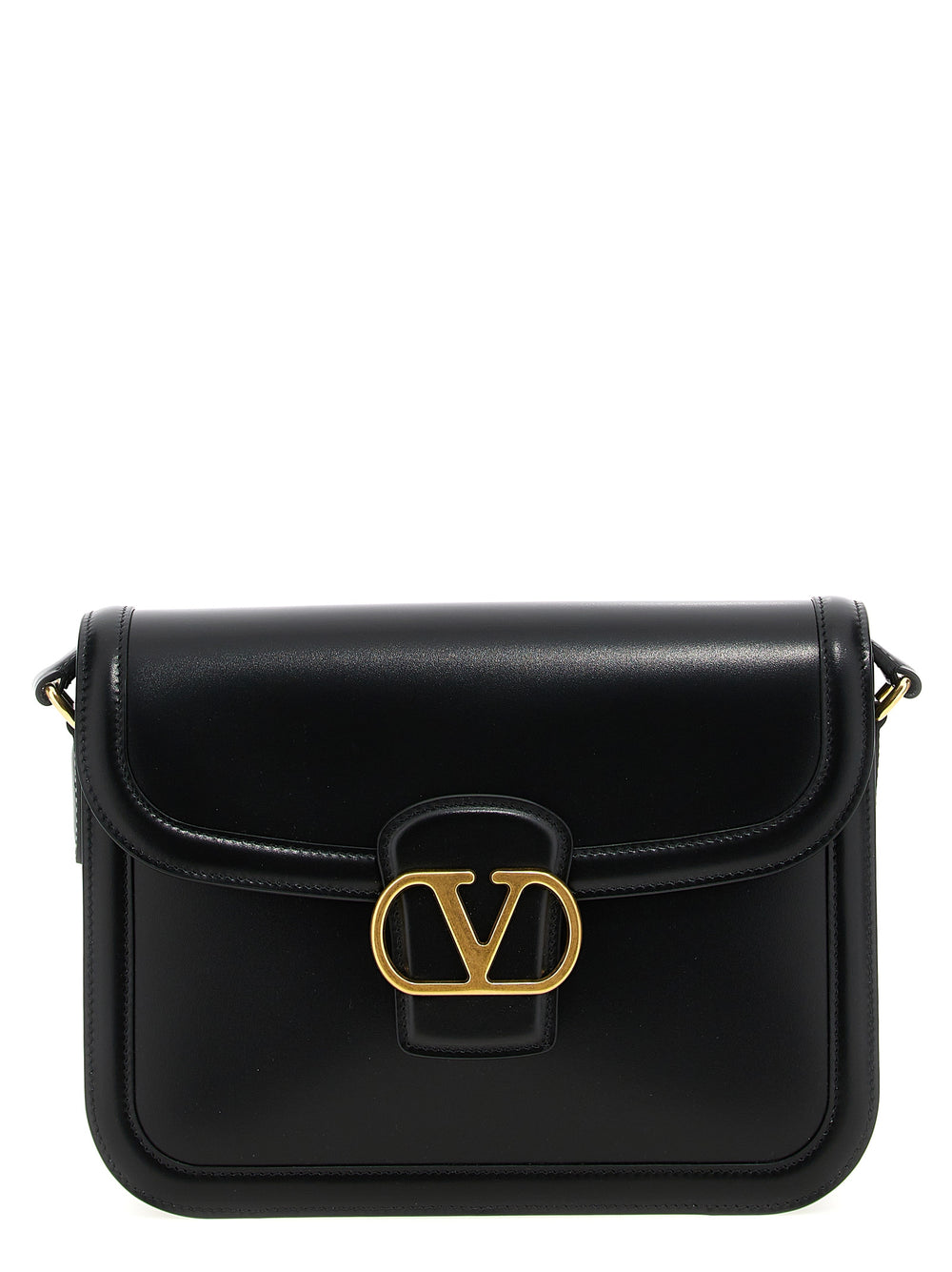 Black Calfskin Shoulder Bag