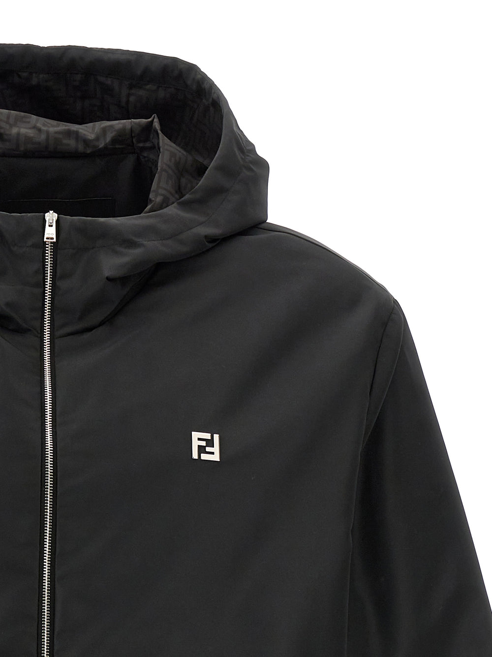 Fendi 100% Polyester Shell Jacket in Black