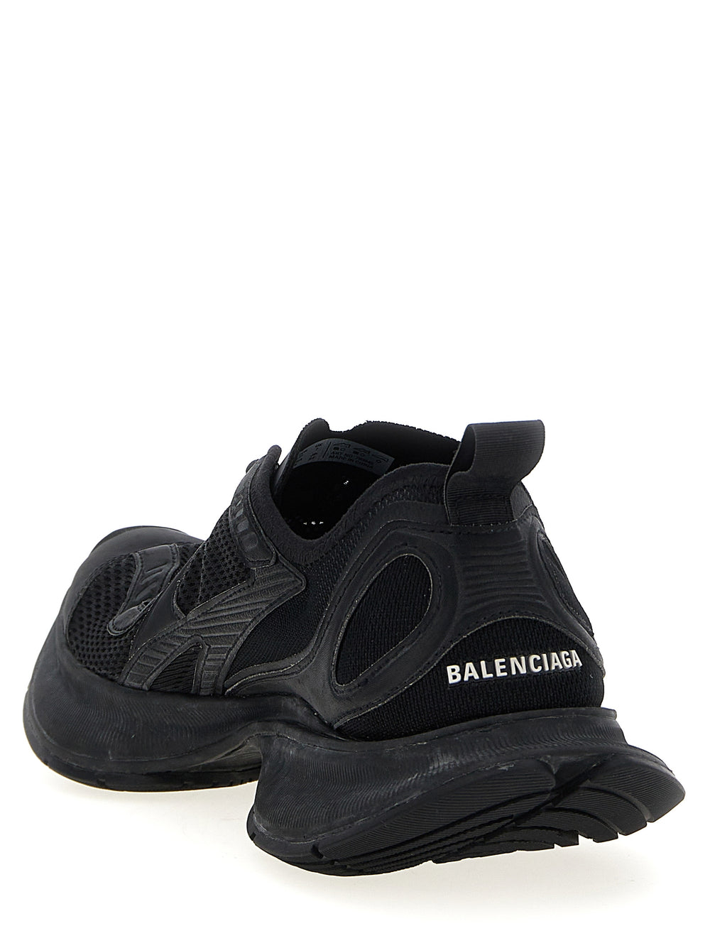 Black Polyester Athletic Sneakers