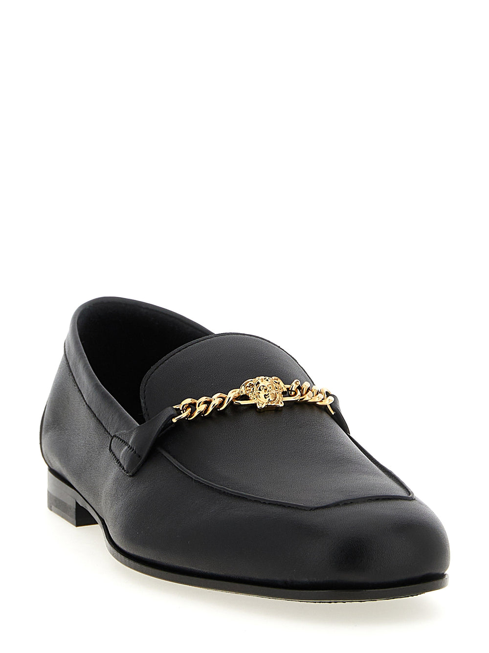 Versace Calfskin Slip-On Loafers in Black