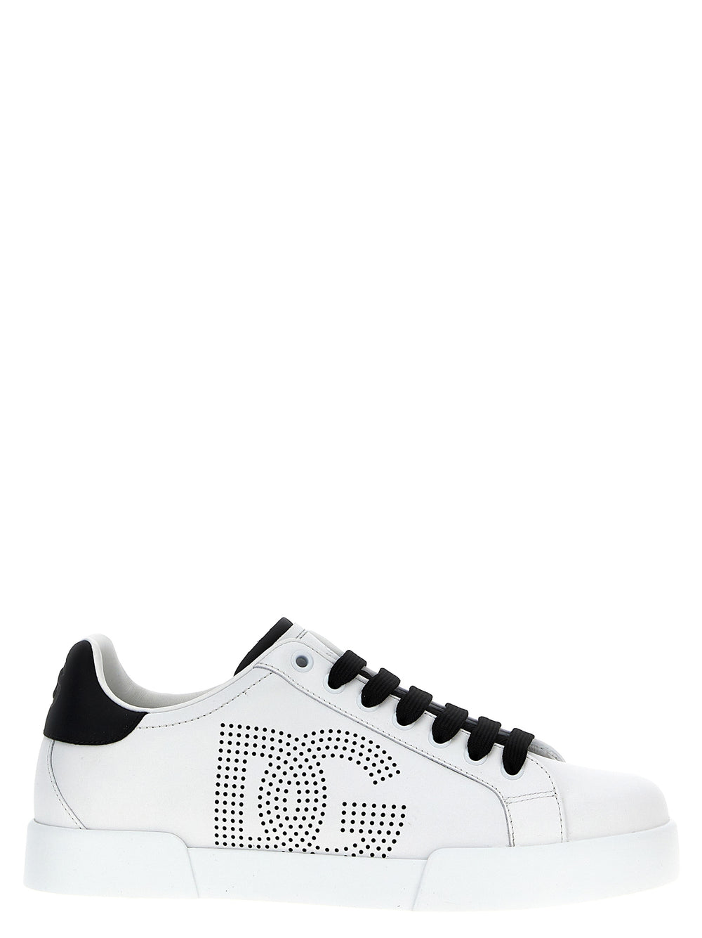 Dolce & Gabbana Calfskin Low Top Sneakers in White and Black