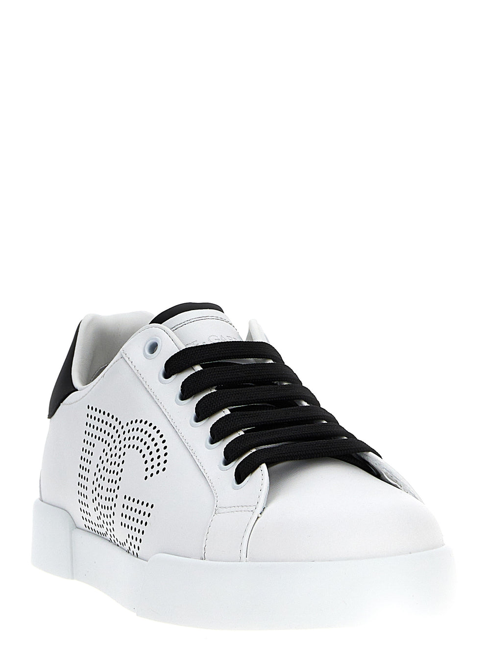 Dolce & Gabbana Calfskin Low Top Sneakers in White and Black