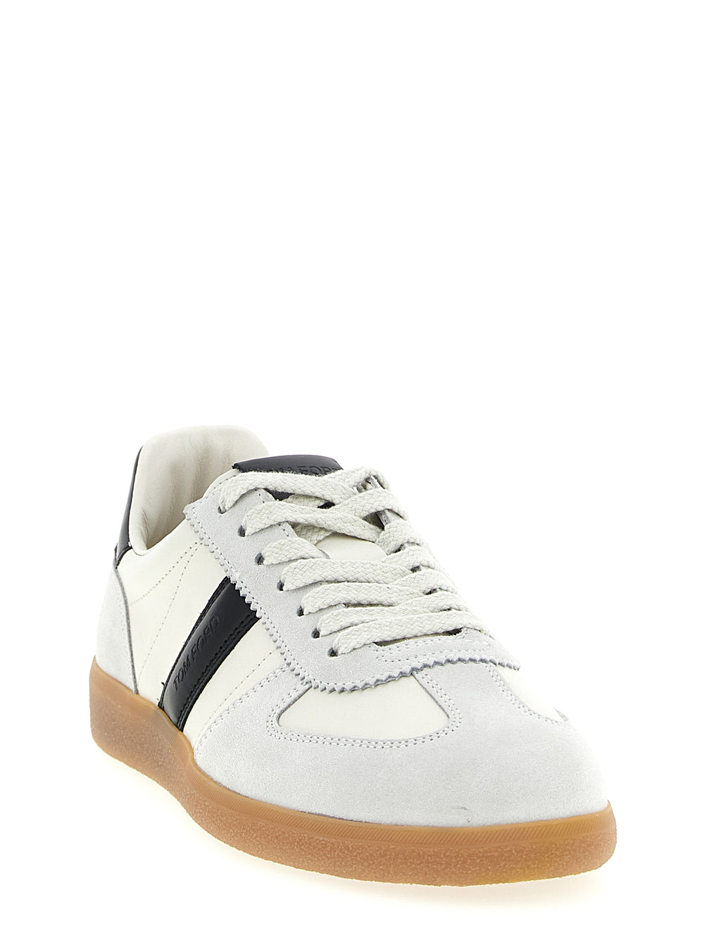 Tom Ford Δίχρωμα Sneakers από Δέρμα Μοσχαριού σε Λευκό και Μαύρο