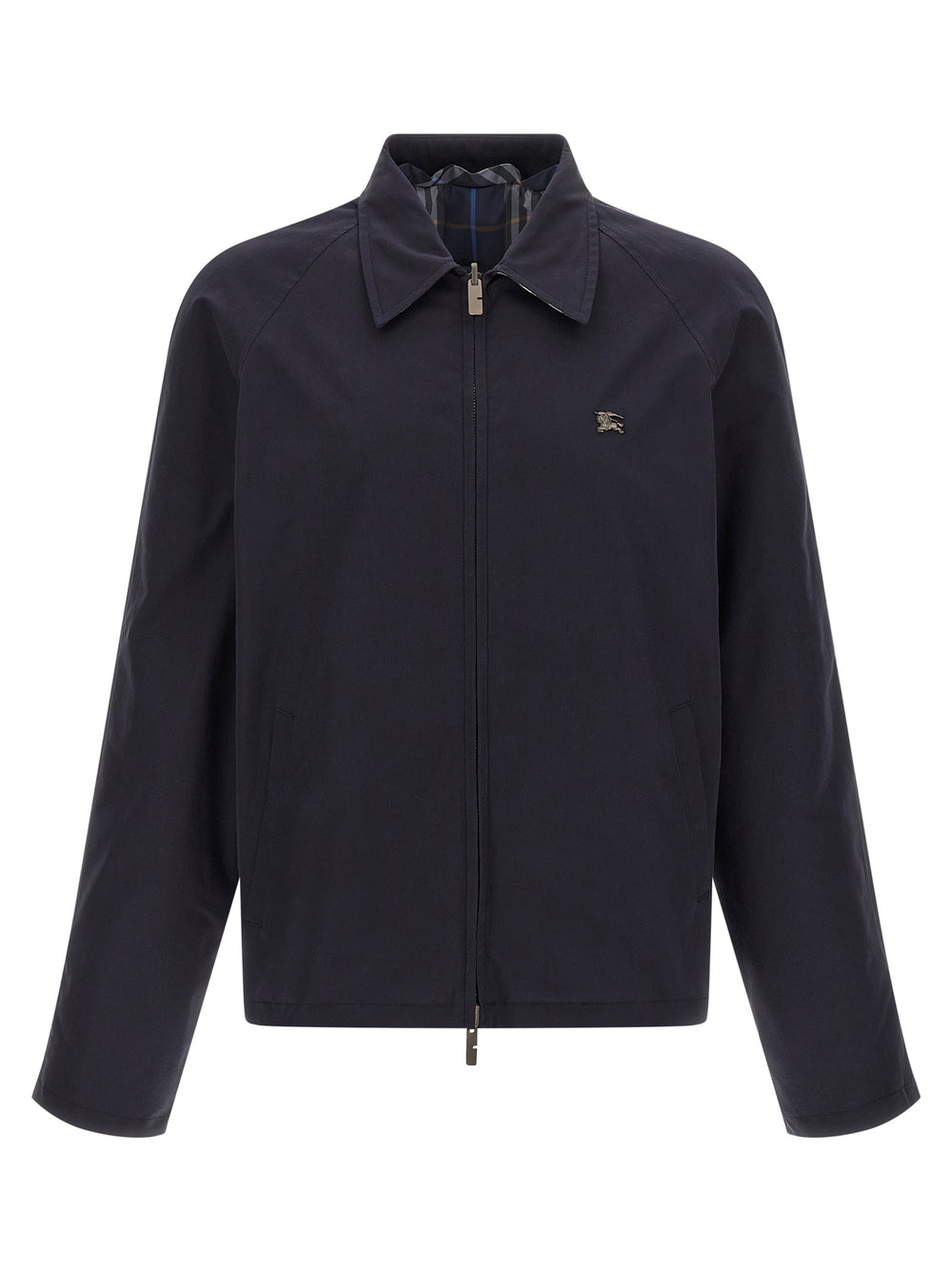 Blue Cotton Full-Length Jacket