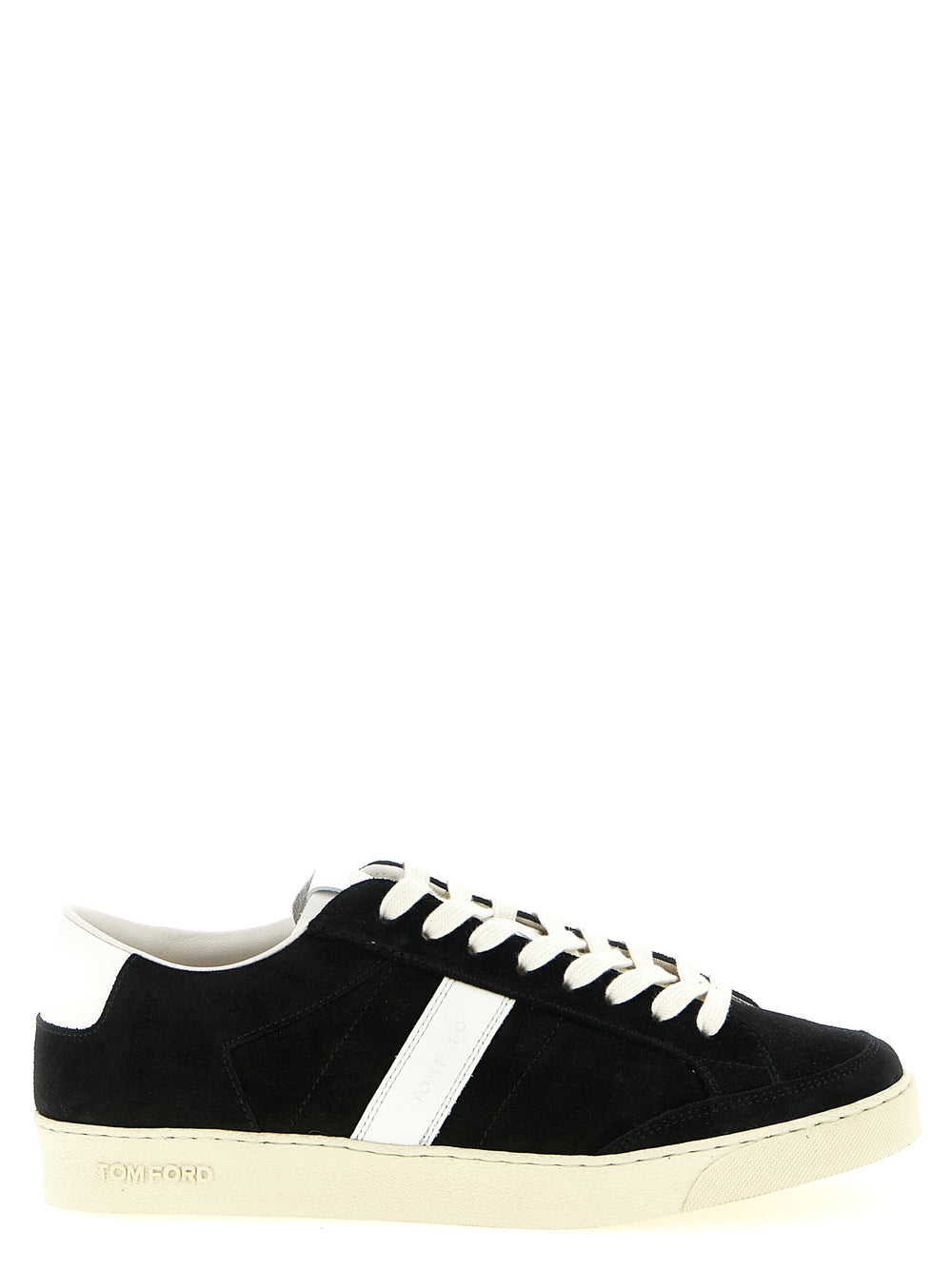 Tom Ford Bicolor Leather Low Top Sneakers in White and Black