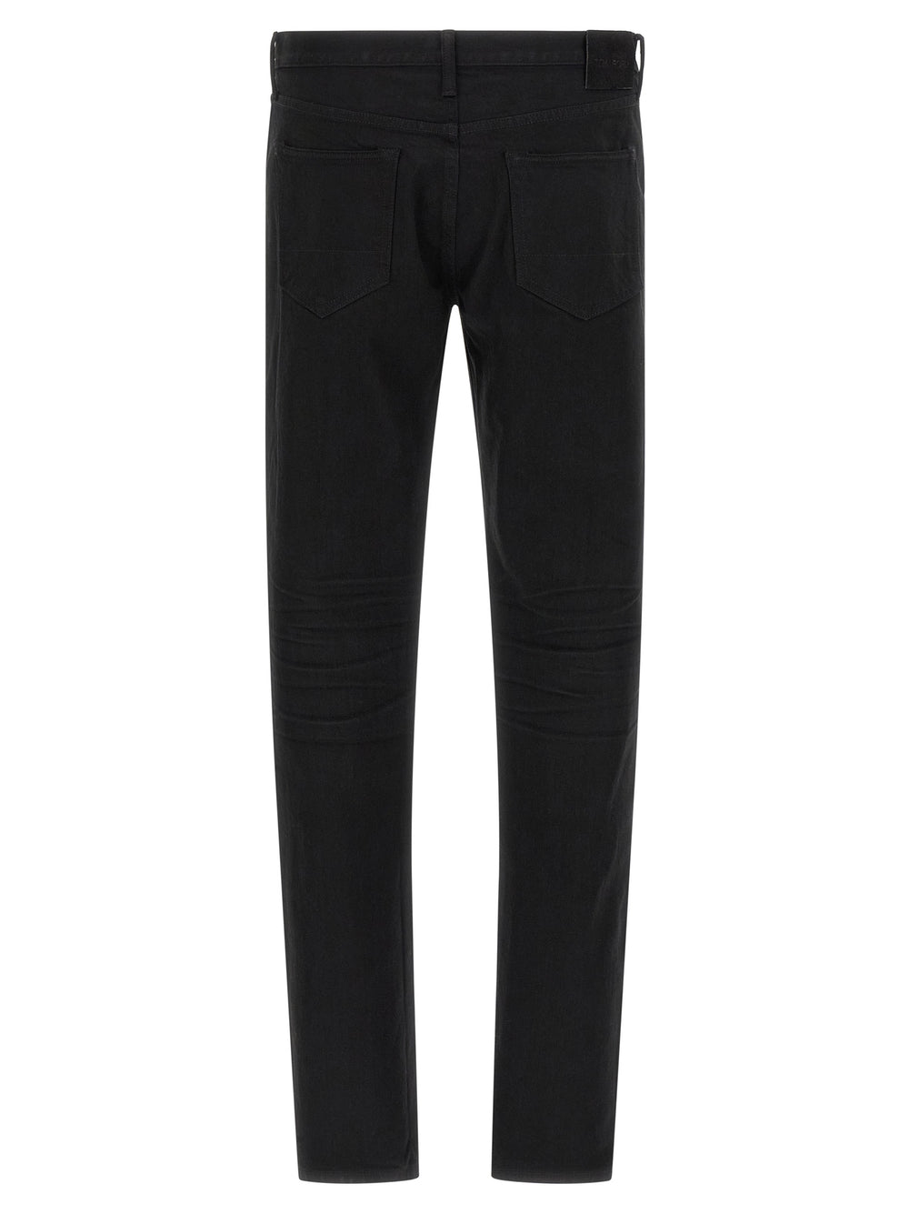 Black Cotton Straight-Leg Jeans