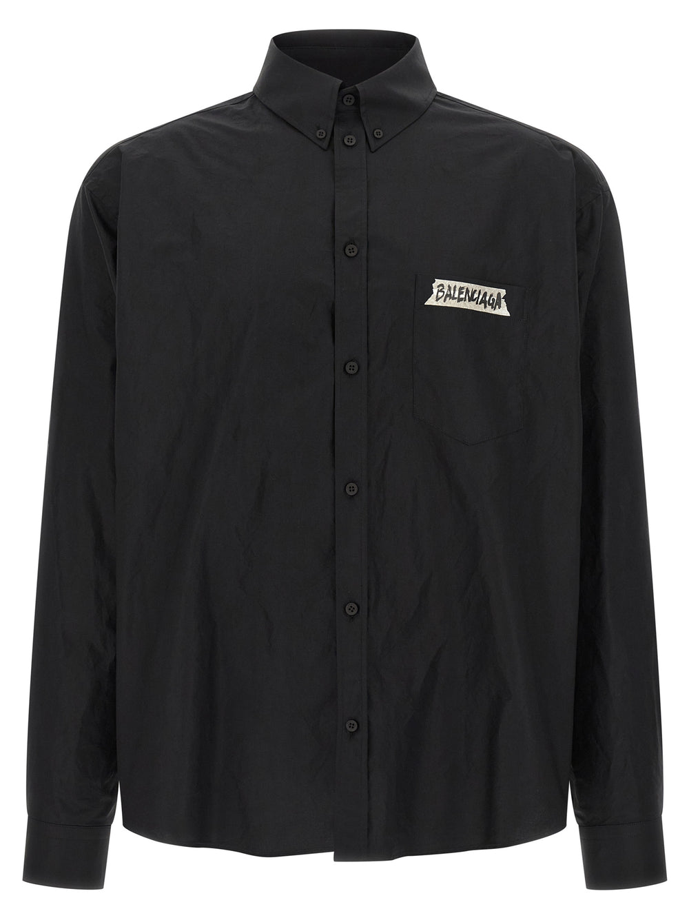 Balenciaga 100% Cotton Poplin Shirt in Black