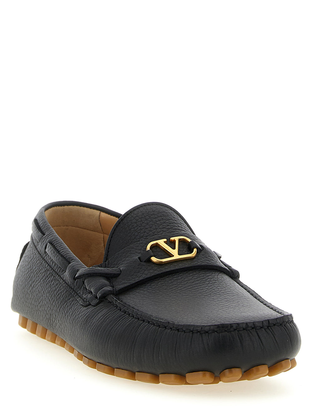 Valentino Garavani Calfskin Slip-On Loafers in Black