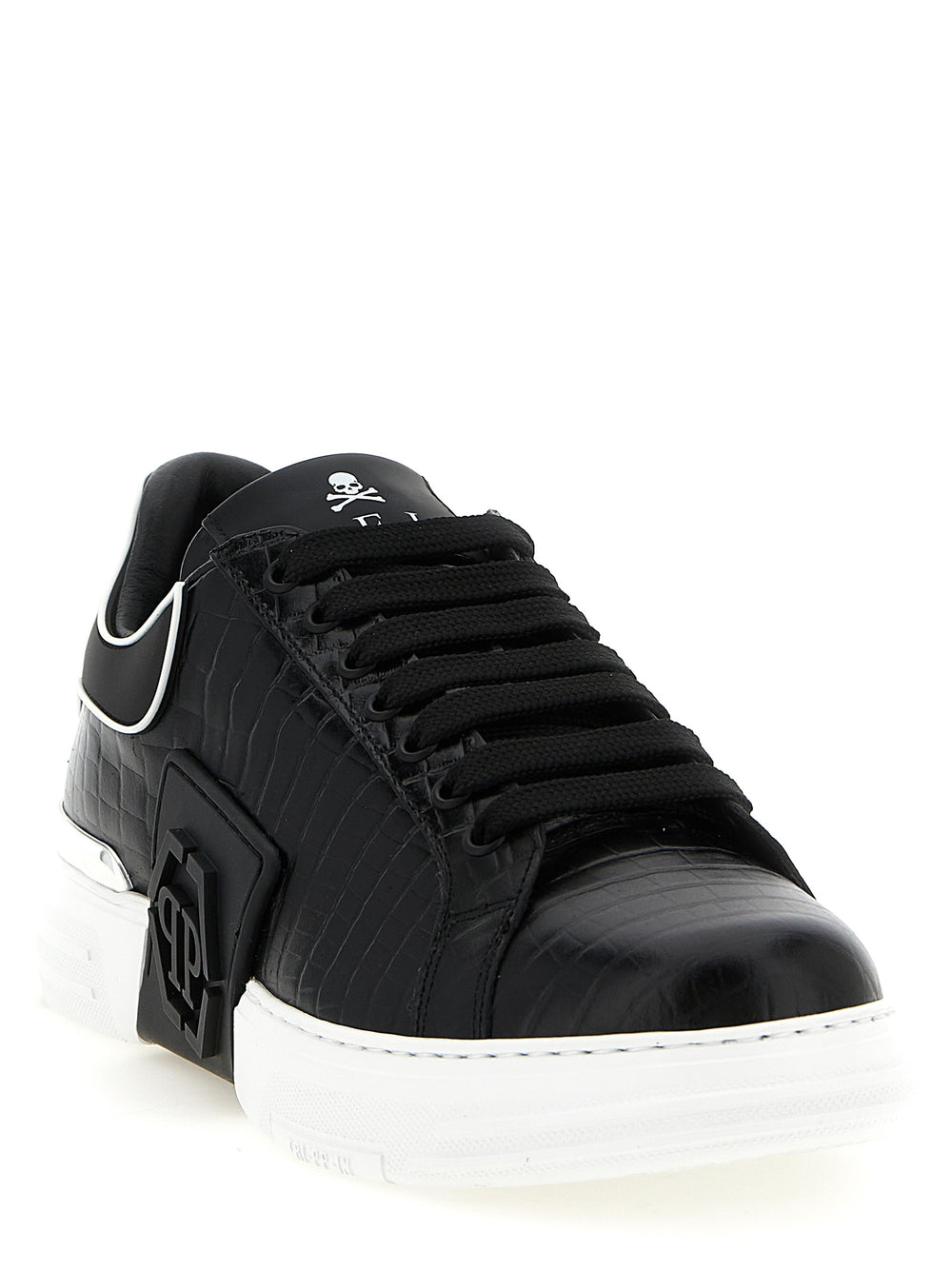 Black Cowhide Low Top Sneakers