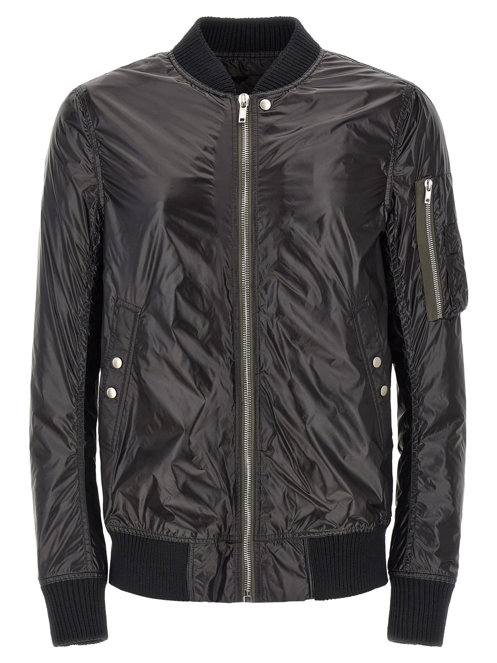 Black Nylon Bomber