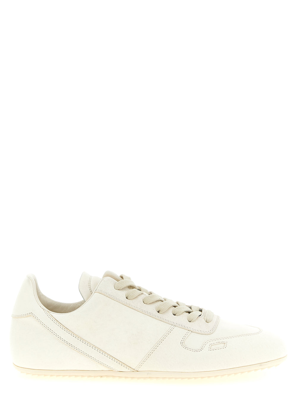 Rick Owens Lamb Leather Low-Top Sneakers in White