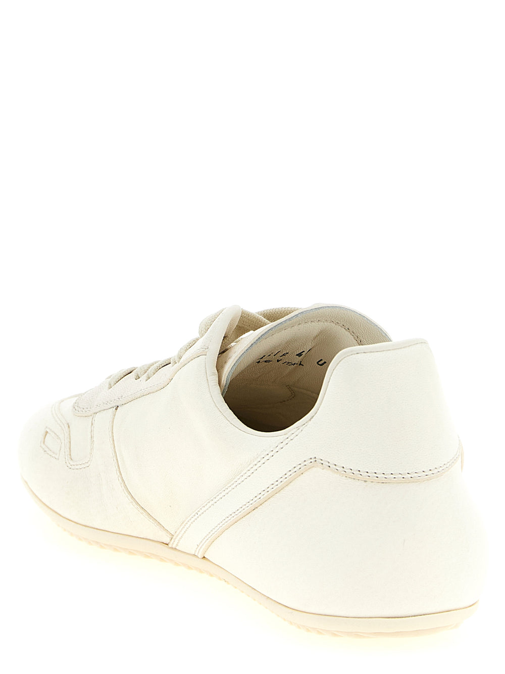 Rick Owens Lamb Leather Low-Top Sneakers in White