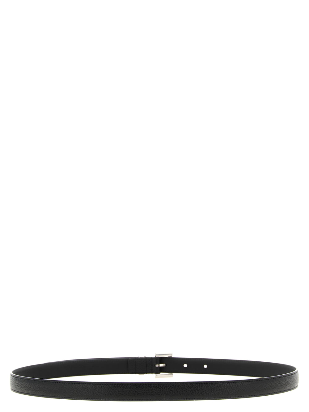 Saint Laurent Calfskin Leather Belt in Black