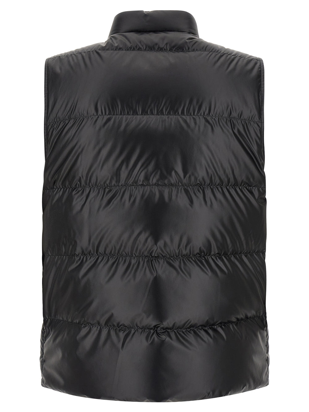 Black Polyester Sleeveless Jacket