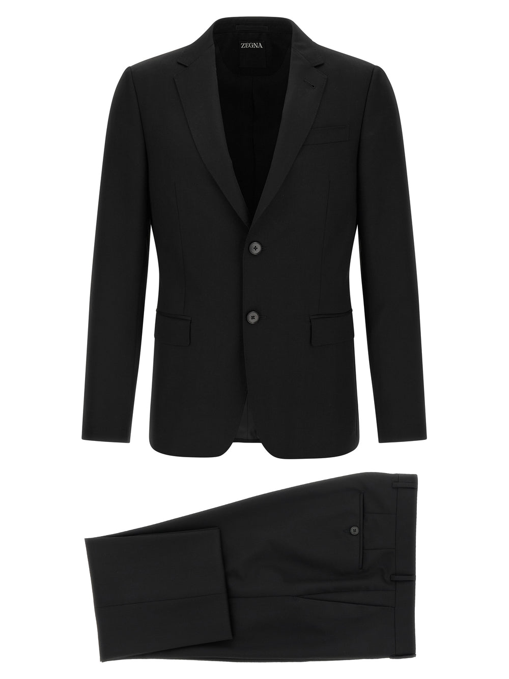 Zegna Σακάκι από Μαλλί και Μοχέρ σε Μαύρο