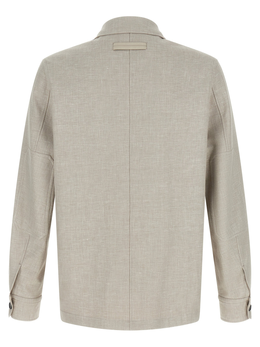 Zegna Linen-Blend Overshirt in Grey