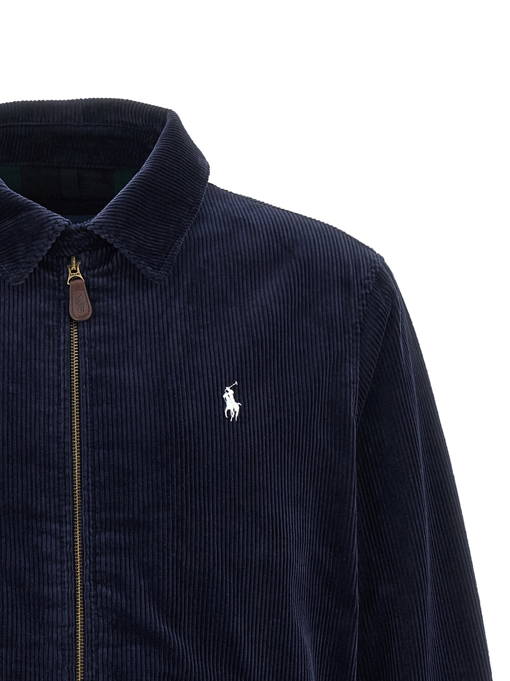 Blue Cotton Full-Length Jacket