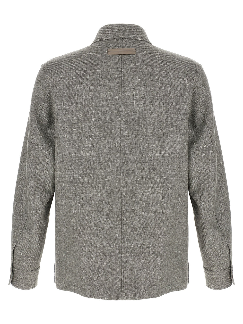 Zegna Linen, Wool and Silk Overshirt in Beige