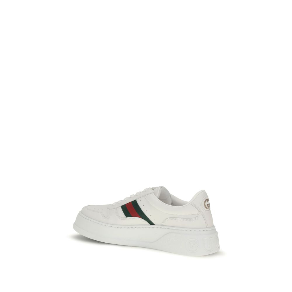 Gucci Calf Leather Chunky Sneakers in White