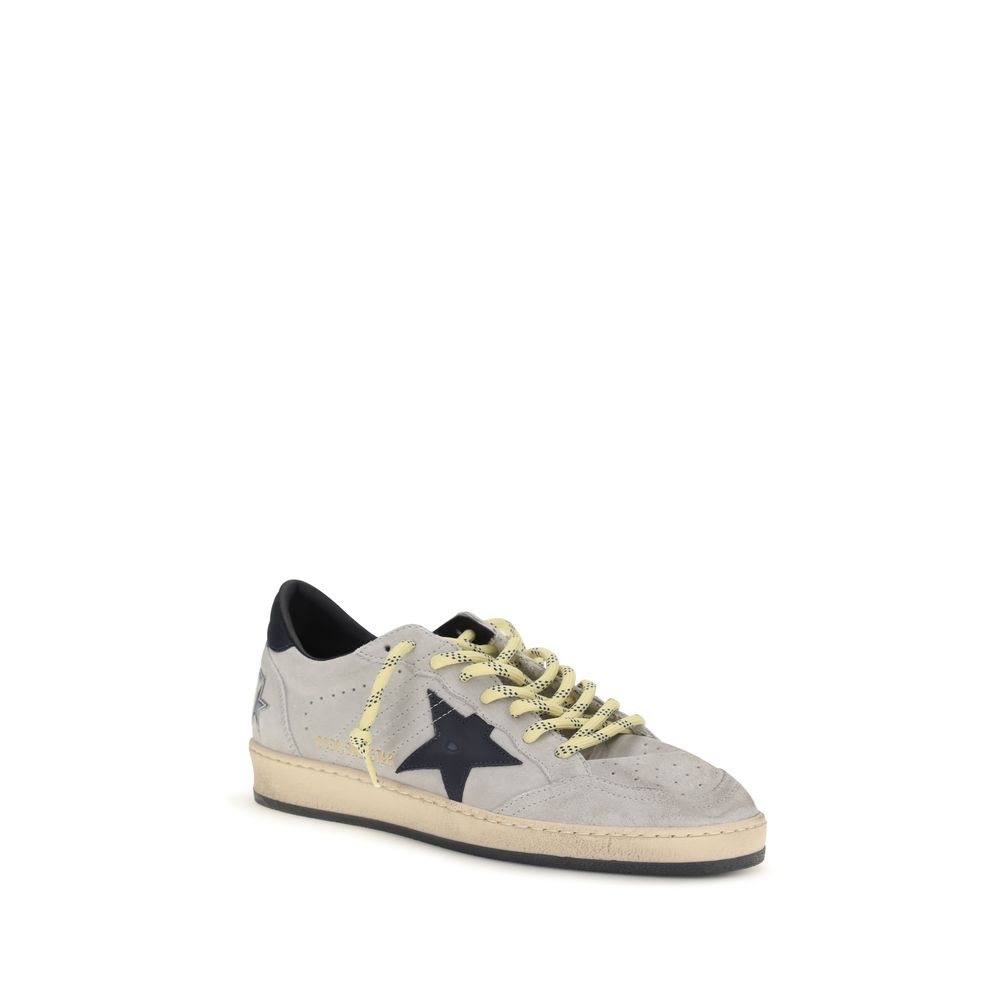 Golden Goose Ball Star Calf Leather Sneakers in Grey